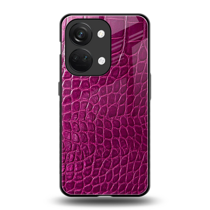 Croco Pink back phone cover | glass case for oneplus nord 3