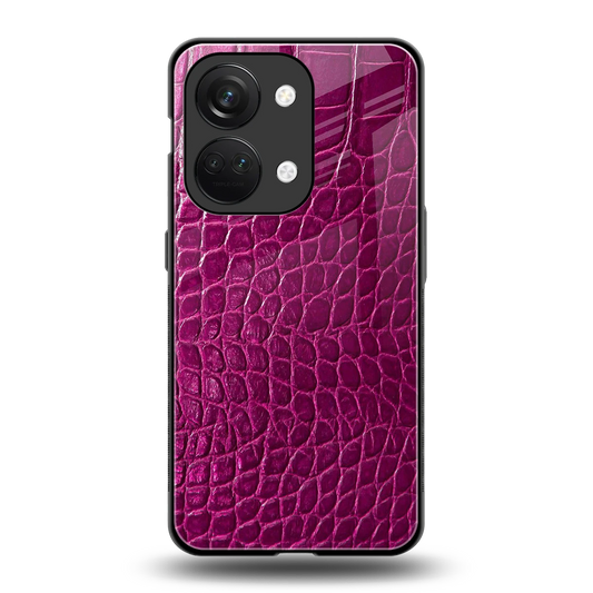 Croco Pink back phone cover | glass case for oneplus nord 3