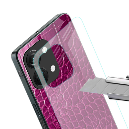Croco Pink stylish phone case for oneplus nord 3 | glossy glass and slim fit