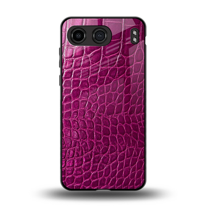Croco Pink back phone cover | glass case for oneplus nord 4