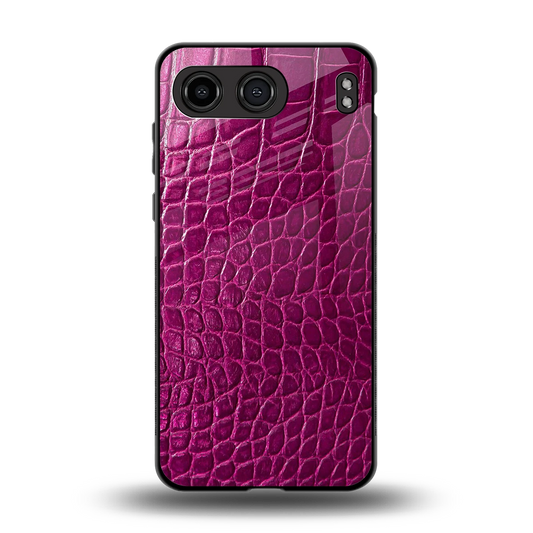 Croco Pink back phone cover | glass case for oneplus nord 4