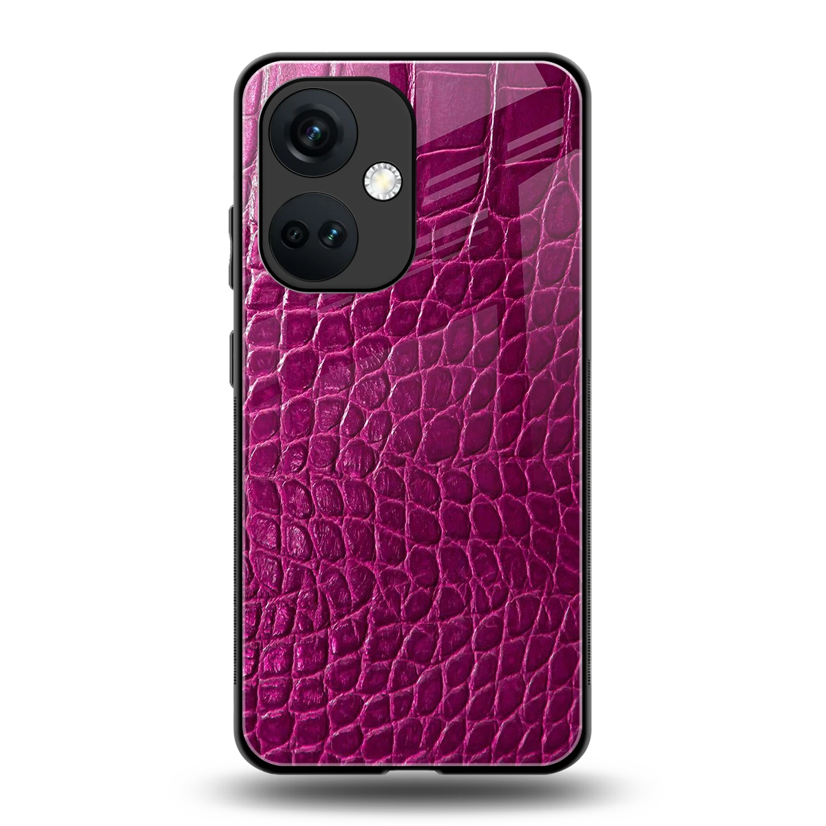 Croco Pink back phone cover | glass case for oneplus nord ce 3