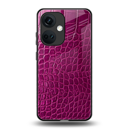 Croco Pink back phone cover | glass case for oneplus nord ce 3