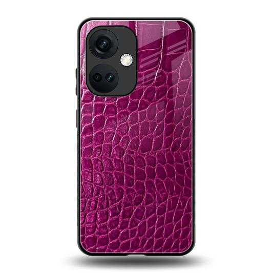 Croco Pink back phone cover | glass case for oneplus nord ce 3