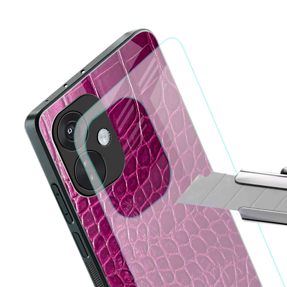 Croco Pink stylish phone case for oneplus nord ce 3 | glossy glass and slim fit