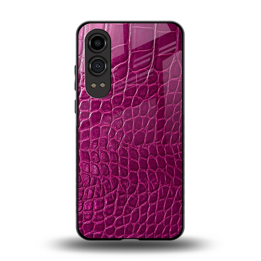 Croco Pink back phone cover | glass case for oneplus nord ce 4 lite
