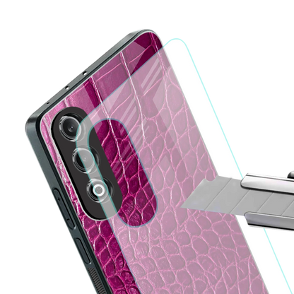 Croco Pink stylish phone case for oneplus nord ce 4 | glossy glass and slim fit