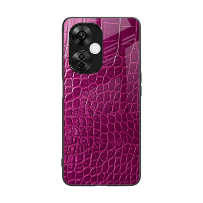 Croco Pink back phone cover | glass case for oneplus nord ce 3 lite