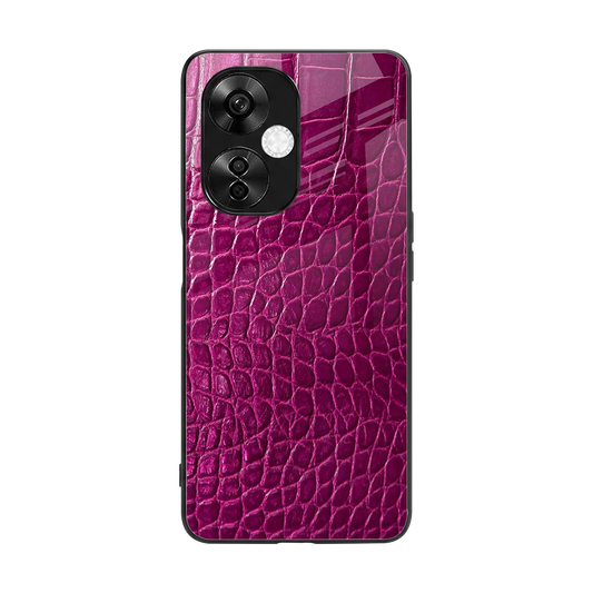 Croco Pink back phone cover | glass case for oneplus nord ce 3 lite