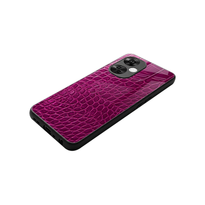 Croco Pink stylish phone case for oneplus nord ce 3 lite | glossy glass and slim fit