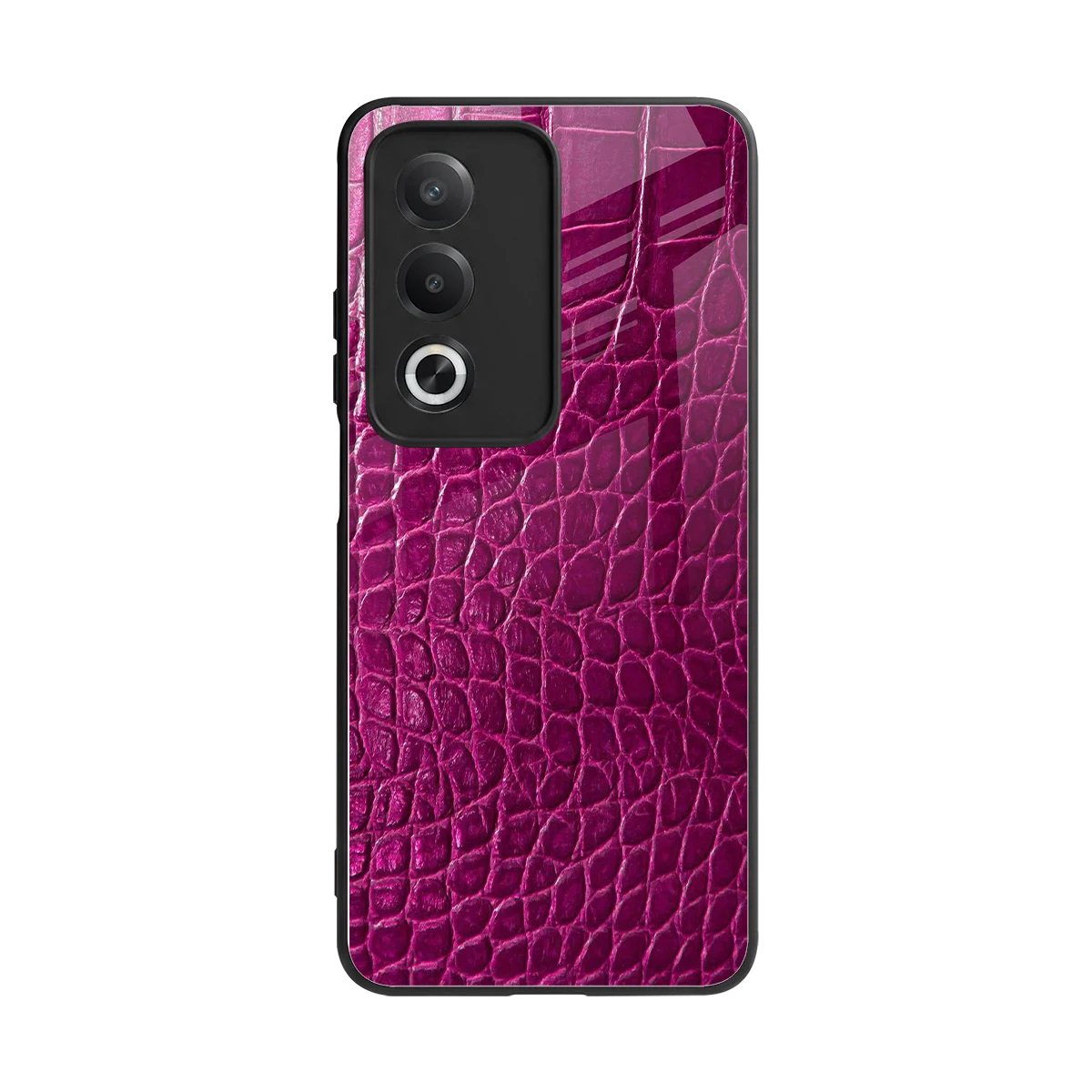 Croco Pink back phone cover | glass case for oppo a3 pro
