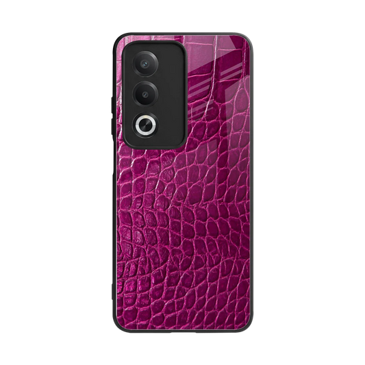 Croco Pink back phone cover | glass case for oppo a3 pro