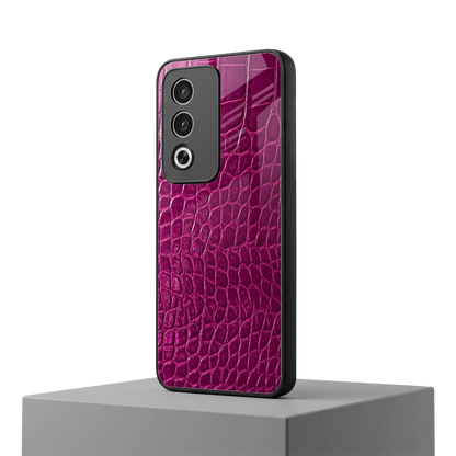 Croco Pink oppo a3 pro mobile cover | shockproof glass phone case