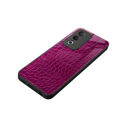 Croco Pink stylish phone case for oppo a3 pro | glossy glass and slim fit