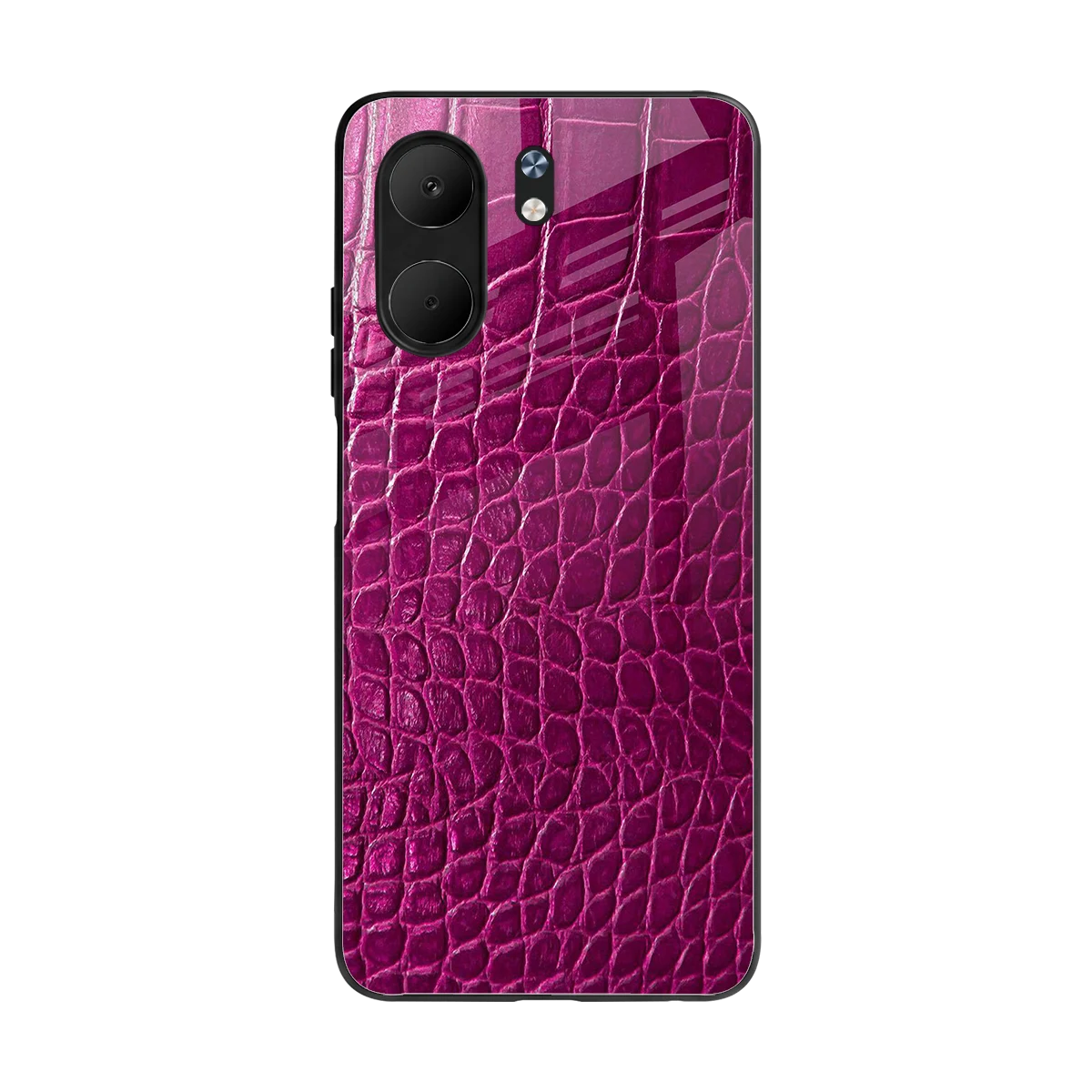 Croco Pink back phone cover | glass case for oppo a5x 5g