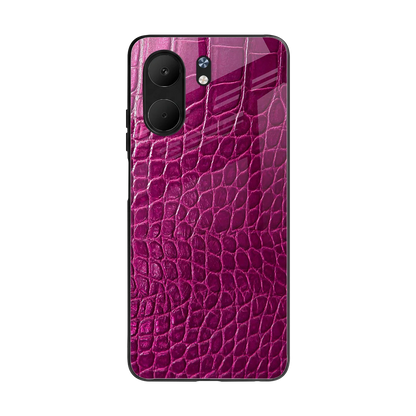 Croco Pink back phone cover | glass case for oppo a5x 5g