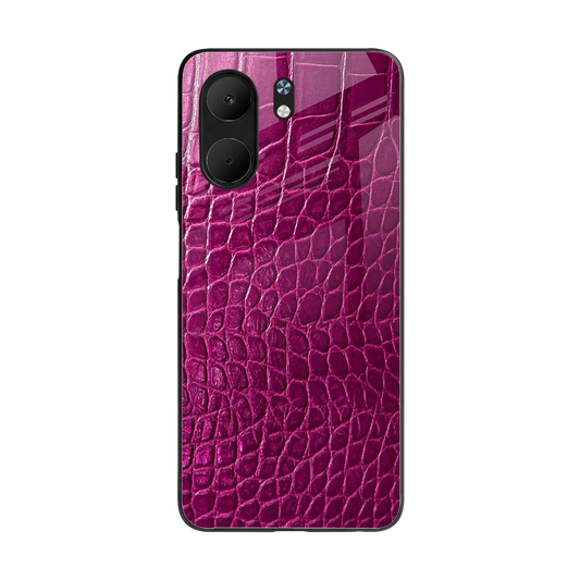 Croco Pink back phone cover | glass case for oppo a5x 5g