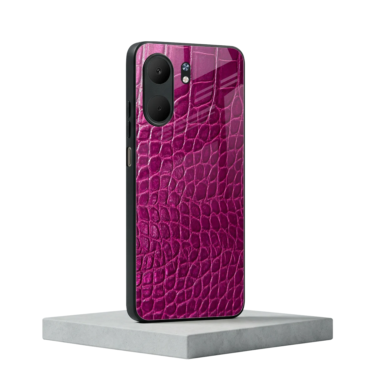 Croco Pink oppo a5x 5g mobile cover | shockproof glass phone case
