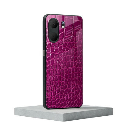 Croco Pink oppo a5x 5g mobile cover | shockproof glass phone case