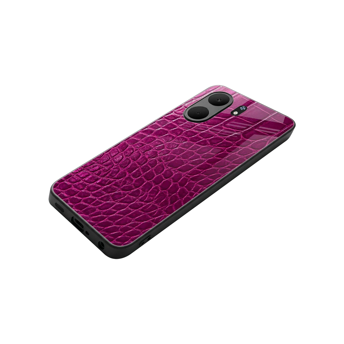 Croco Pink stylish phone case for oppo a5x 5g | glossy glass and slim fit