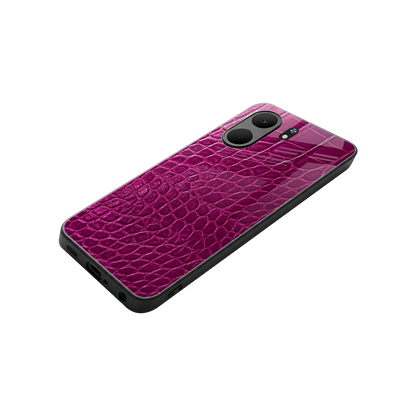 Croco Pink stylish phone case for oppo a5x 5g | glossy glass and slim fit