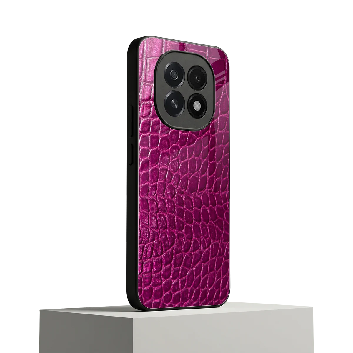 Croco Pink oppo f29 5g mobile cover | shockproof glass phone case