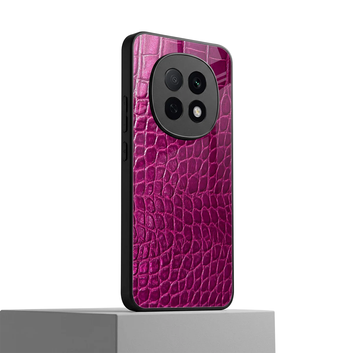 Croco Pink oppo f29 pro 5g mobile cover | shockproof glass phone case