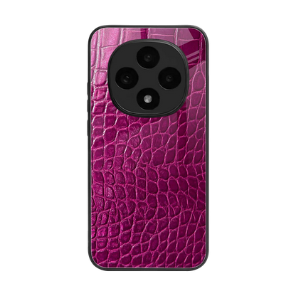 Croco Pink back phone cover | glass case for oppo f31 pro 5g