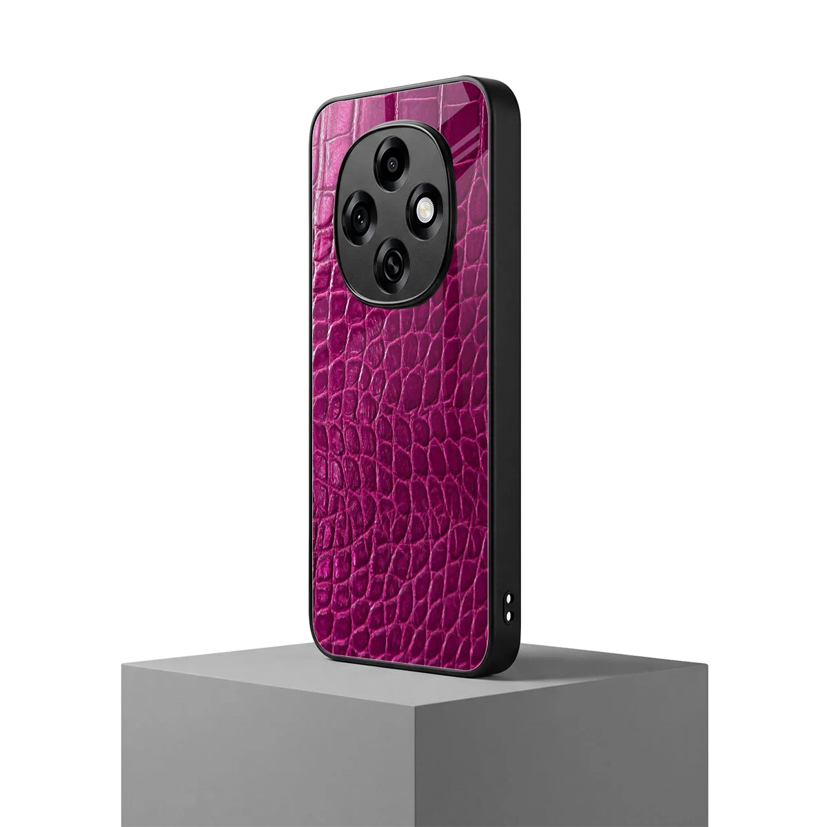 Croco Pink oppo f31 pro 5g mobile cover | shockproof glass phone case