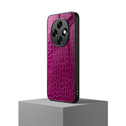 Croco Pink oppo f31 pro 5g mobile cover | shockproof glass phone case