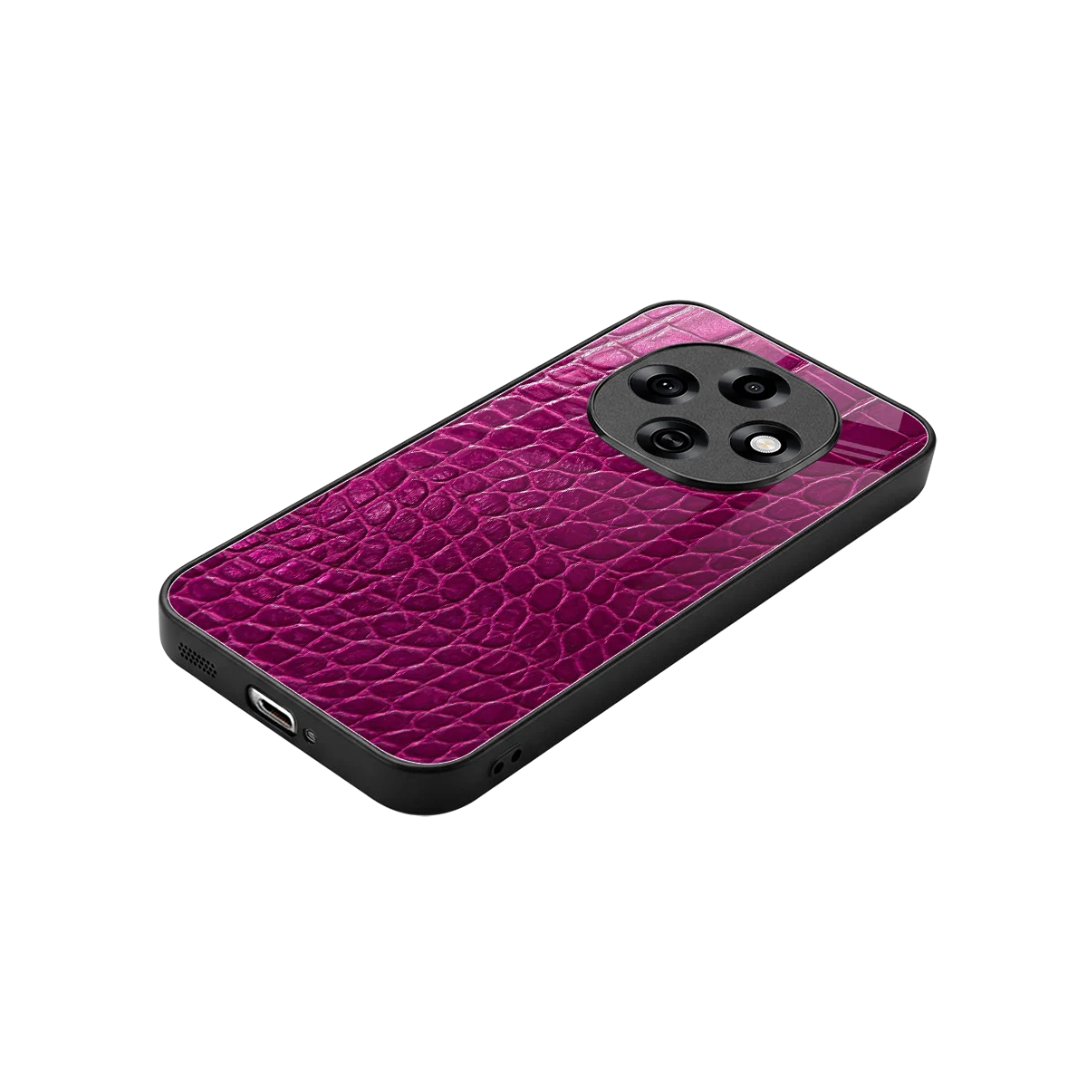 Croco Pink stylish phone case for oppo f31 pro 5g | glossy glass and slim fit