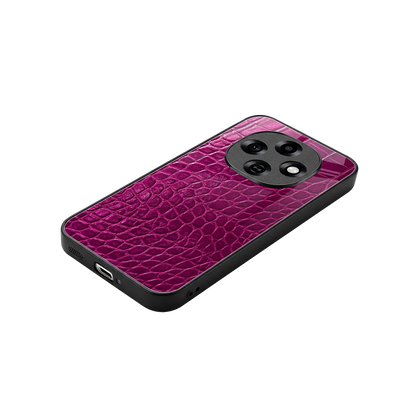 Croco Pink stylish phone case for oppo f31 pro 5g | glossy glass and slim fit