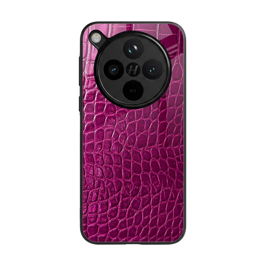 Croco Pink back phone cover | glass case for oppo find x8