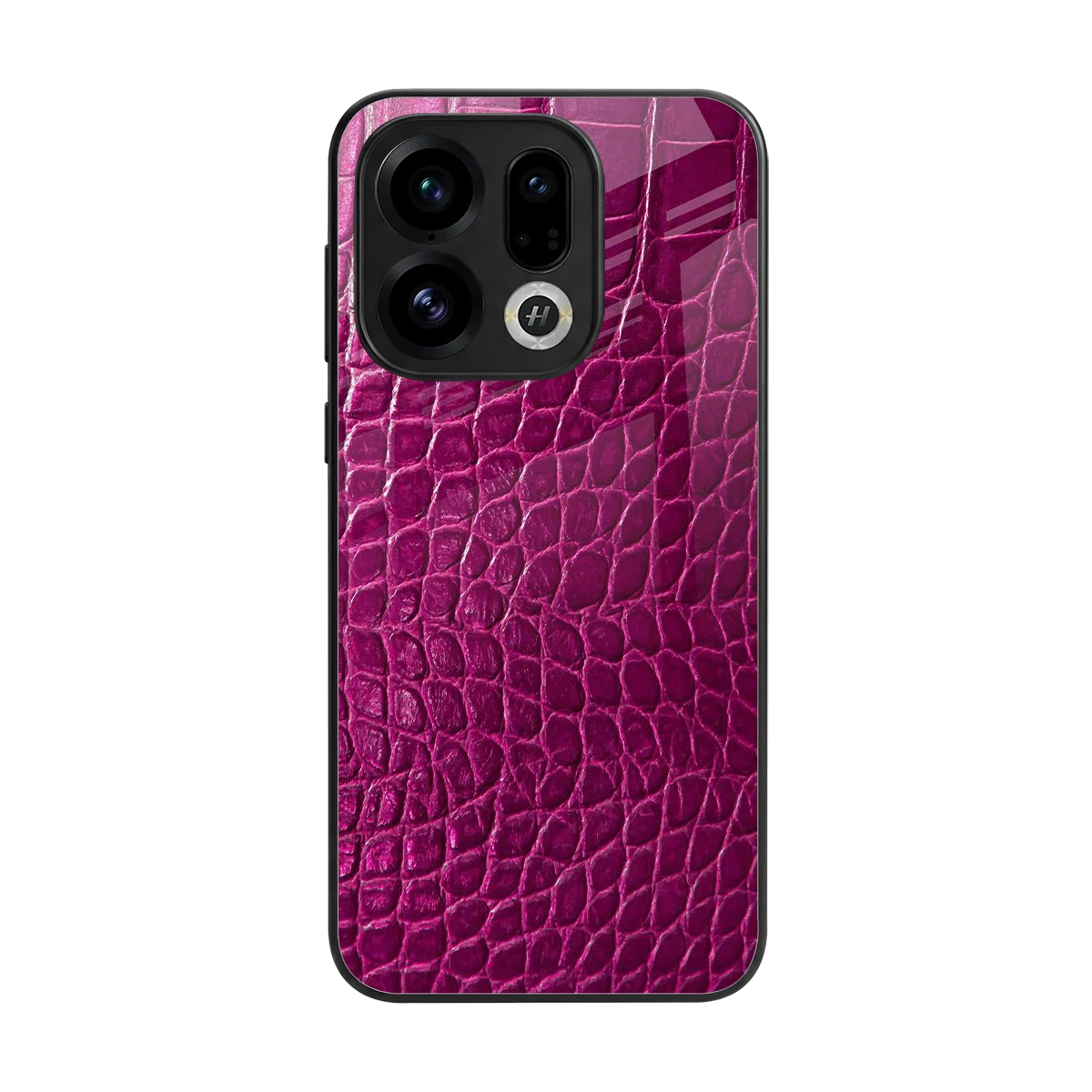 Croco Pink back phone cover | glass case for oppo find x9