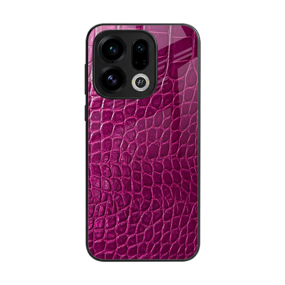 Croco Pink back phone cover | glass case for oppo find x9
