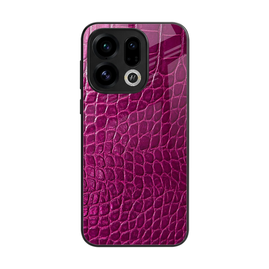 Croco Pink back phone cover | glass case for oppo find x9