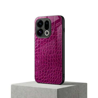 Croco Pink oppo find x9 mobile cover | shockproof glass phone case