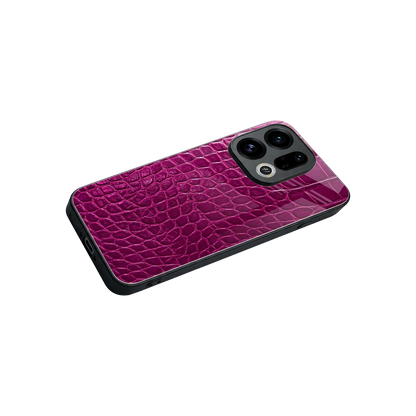 Croco Pink stylish phone case for oppo find x9 | glossy glass and slim fit