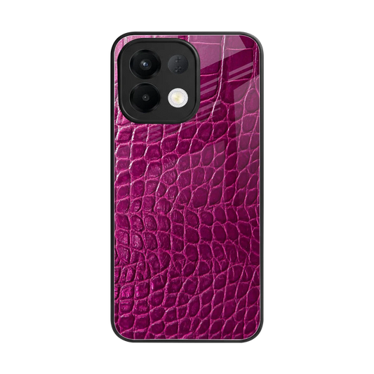 Croco Pink back phone cover | glass case for oppo k13 5g