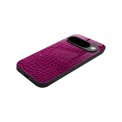 Croco Pink stylish phone case for google pixel 10 | glossy glass and slim fit