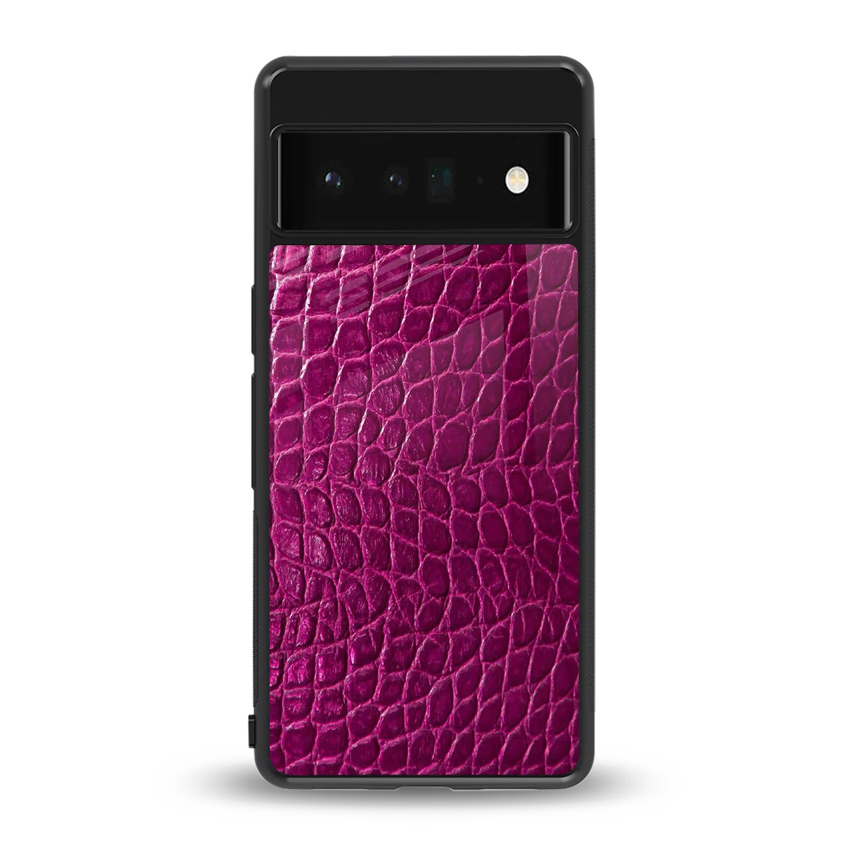 Croco Pink back phone cover | glass case for google pixel 6 pro