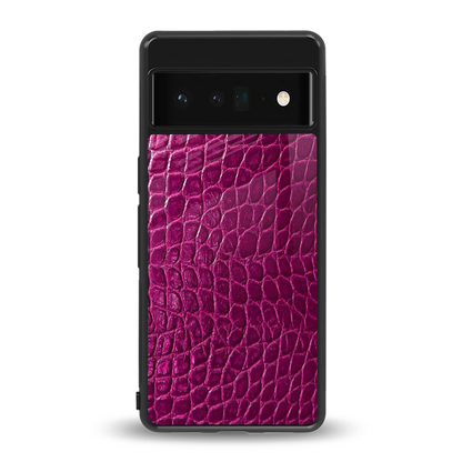 Croco Pink back phone cover | glass case for google pixel 6 pro
