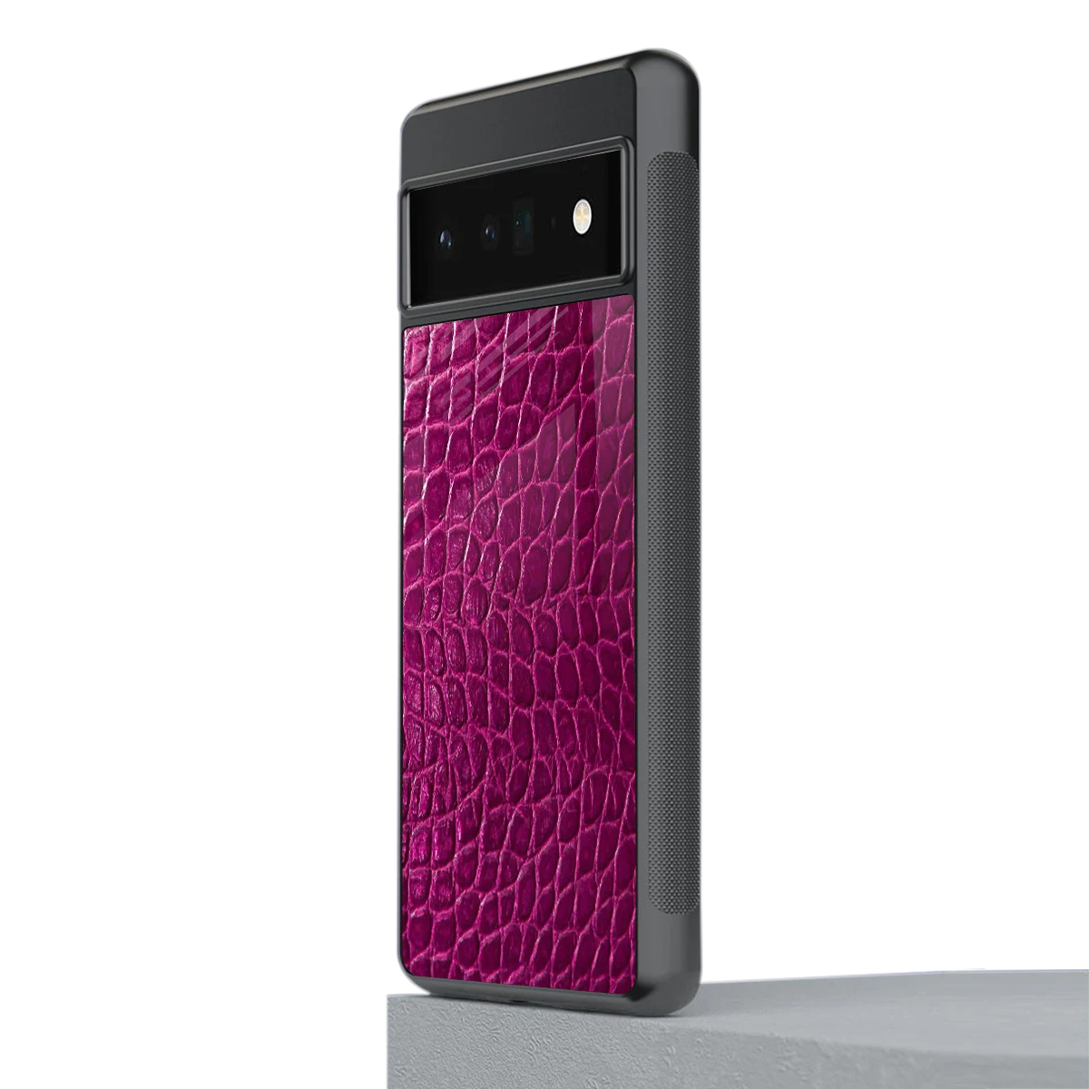 Croco Pink stylish phone case for google pixel 6 pro | glossy glass and slim fit