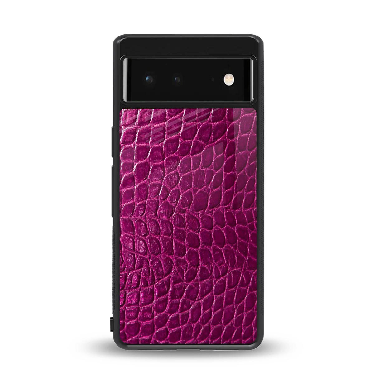 Croco Pink back phone cover | glass case for google pixel 6a