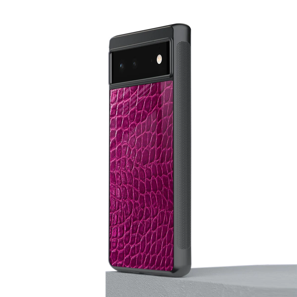 Croco Pink stylish phone case for google pixel 6a | glossy glass and slim fit
