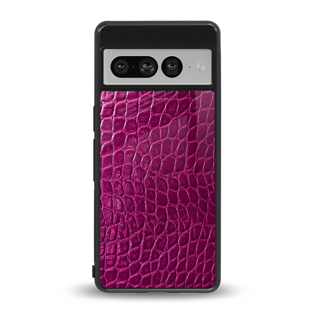 Croco Pink back phone cover | glass case for google pixel 7 pro