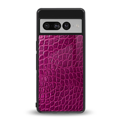 Croco Pink back phone cover | glass case for google pixel 7 pro