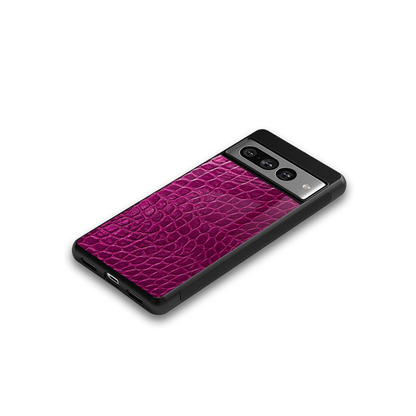 Croco Pink google pixel 7 pro mobile cover | shockproof glass phone case