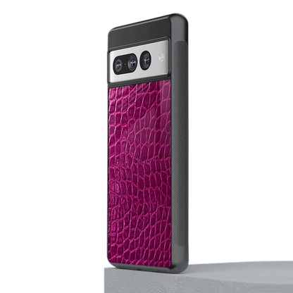 Croco Pink stylish phone case for google pixel 7 pro | glossy glass and slim fit