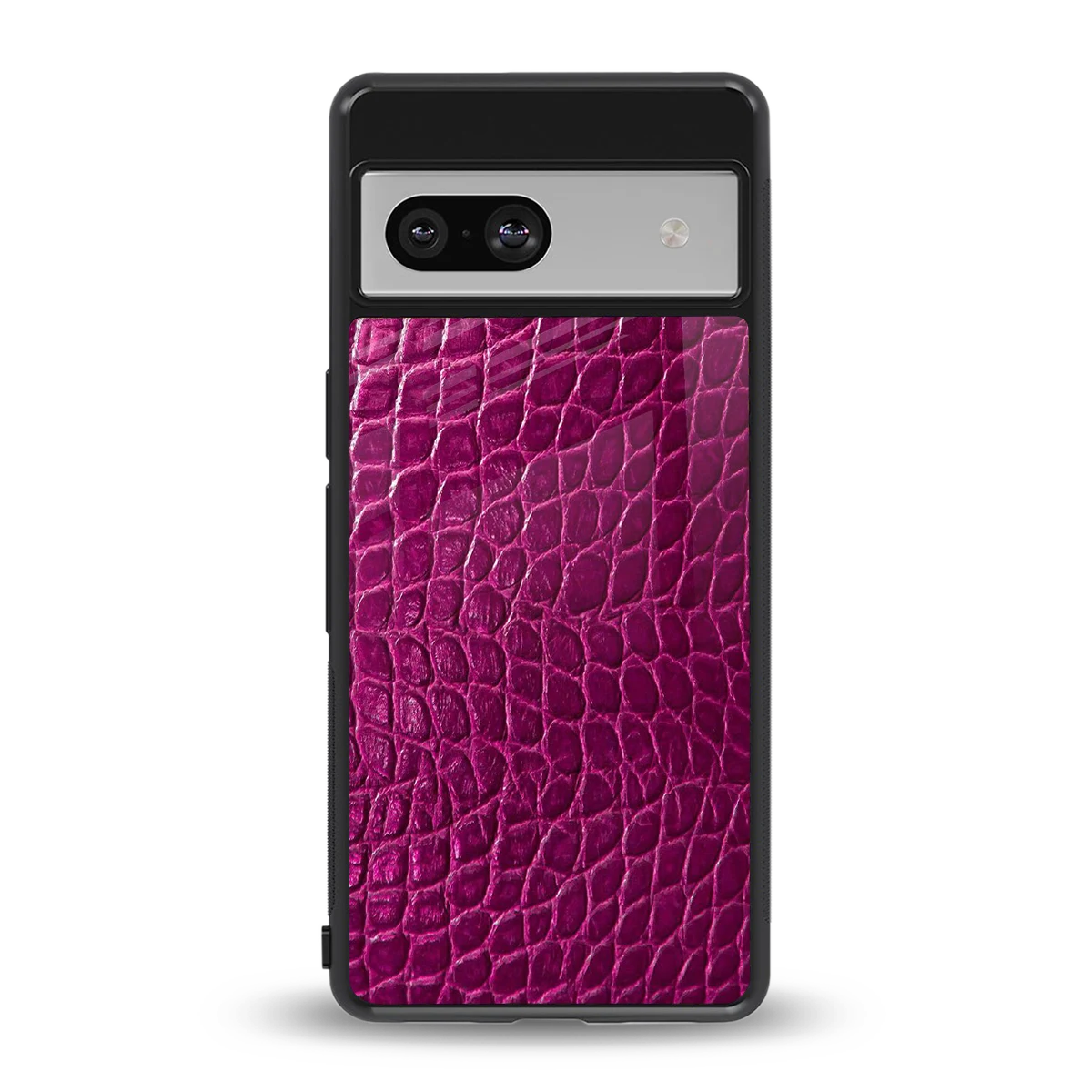Croco Pink back phone cover | glass case for google pixel 7a